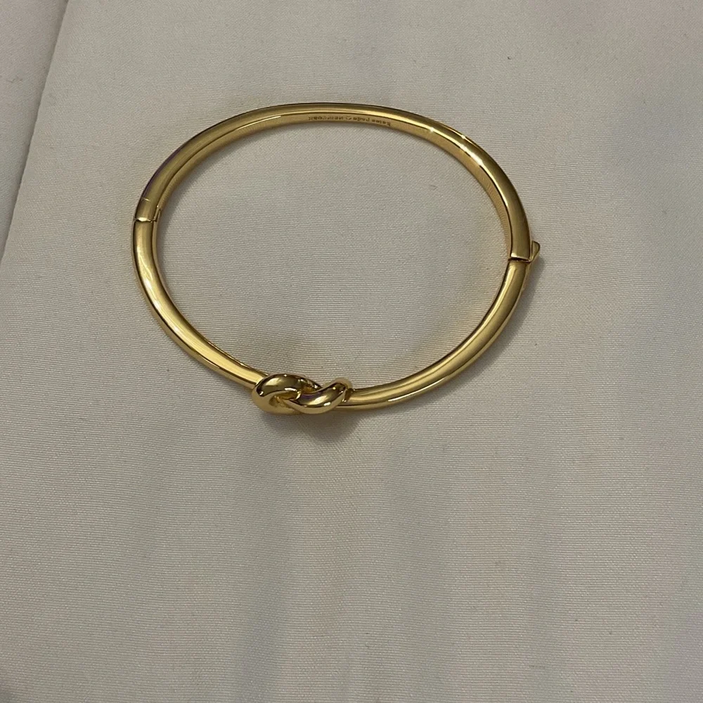 Gold Knot Bangle Bracelet - Picture 2 of 3